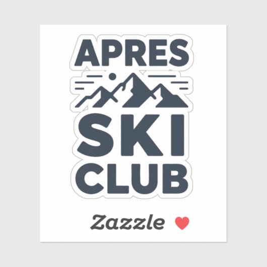 Apres Ski Club Mountain Logo - Custom Mens Winter  Sticker (Vel)