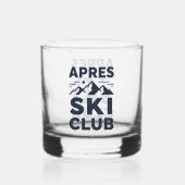 Apres Ski Club Mountain Logo - Custom Mens Winter  Whisky Glas (Achterkant)