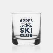 Apres Ski Club Mountain Logo - Custom Mens Winter  Whisky Glas (Achterkant)