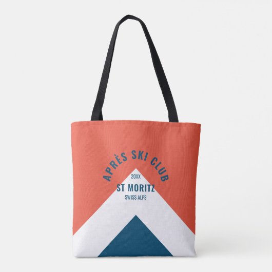 Après Ski Club Red Navy  stijl Winter Tote Bag (Achterkant)