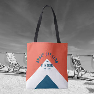 Après Ski Club Red Navy stijl Winter Tote Bag
