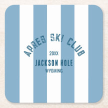 Apres Ski Club Retro Blauwe Cabana Streep Ski Fees