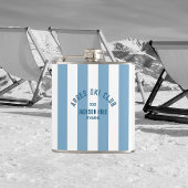 Apres Ski Club Retro Blue Stripe Aangepaste locati Heupfles