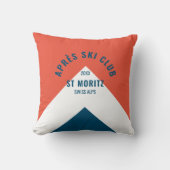 Après Ski Club Rood Navy Vintage Stijl Ski Decor Kussen (Voorkant)