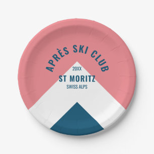 Après Ski Club Roze Marine Retro Style Ski Party Papieren Bordje