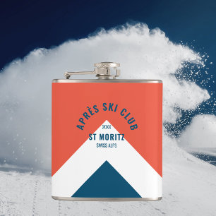 Après Ski Club Vintage Red Navy Reis Heupfles