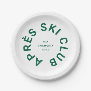 Après Ski Club Winter Green Skioord Crest Papieren Bordje
