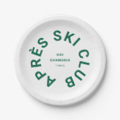 Après Ski Club Winter Groen Skigebied Crest Papieren Bordje (Voorkant)
