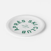 Après Ski Club Winter Groen Skigebied Crest Papieren Bordje (Gekanteld)