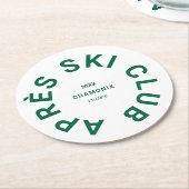 Après Ski Club Winter Groen Skigebied Crest Ronde Kartonnen Onderzetter (Gebogen)