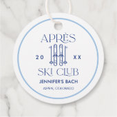 Apres Ski Club Winter Ski Bach-feest Bedankjes Labels (Achterkant)