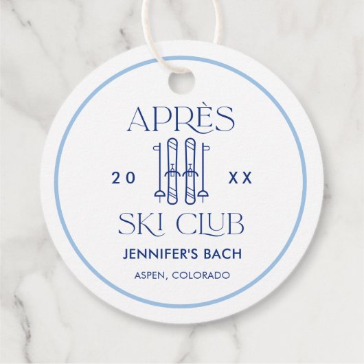 Apres Ski Club Winter Ski Bach-feest  Bedankjes Labels (Achterkant)