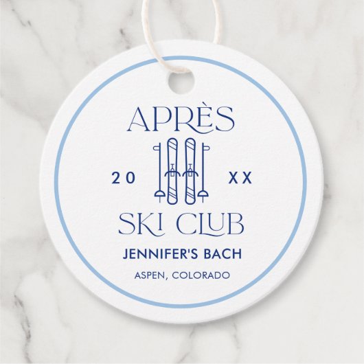 Apres Ski Club Winter Ski Bach-feest  Bedankjes Labels (Voorkant)