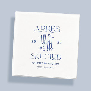 Apres Ski Club Winter Ski Bachelorette Party Favor Servet