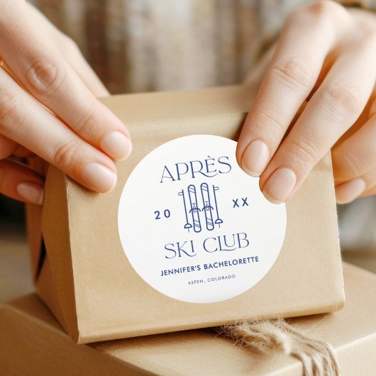 Apres Ski Club Winter Ski Bachelorette Party Ronde Sticker