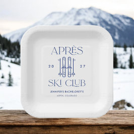 Apres Ski Club Winter Ski Bruidsfeest Favor Papieren Bordje