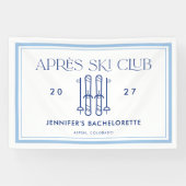 Apres Ski Club Winter Skiën Bachelorette Party Spandoek (Horizontaal)