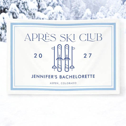 Apres Ski Club Winter Skien Jonggezellenfeest Spandoek