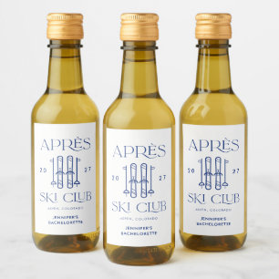 Apres Ski Club Winter Snow Ski Meisjes Uitstap Wijn Etiket