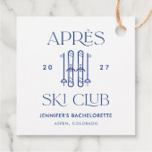 Apres Ski Club Winter Snow Ski Meisjesuitstap Bedankjes Labels (Achterkant)