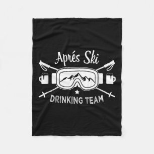 Apres Ski Drank Team Sneeuwbril Skiloper Zeggen Fleece Deken