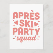 Apres ski feest meisjes squad roze esthetiek uitnodiging briefkaart (Voorkant)