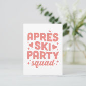 Apres ski feest meisjes squad roze esthetiek uitnodiging briefkaart (Staand voorkant)