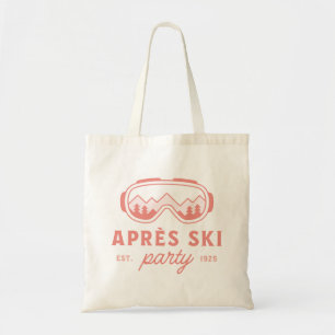 Apres ski feest skiën meiden avond roze esthetiek tote bag