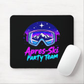 Apres ski-feeststemming – besneeuwde bergnachtleve muismat (Met muis)