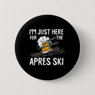 Apres Ski Grappige Skiloper Wintersport Skisport C Ronde Button 5,7 Cm