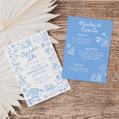 Après Ski Hand getrokken Winter Bachelorette Kaart