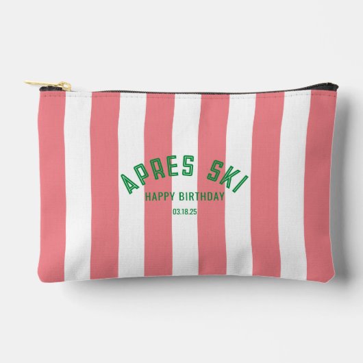 Apres Ski Happy Birthday Roze Cabana Stripe Etui (Voorkant)