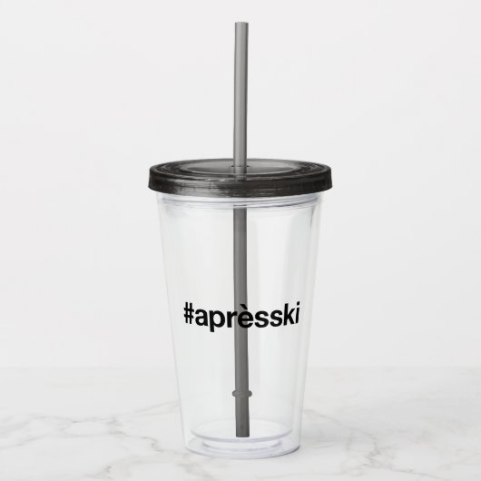 APRES SKI Hashtag Acryl Drinkbeker (Voorkant)