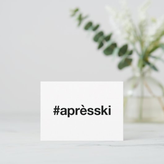 APRES SKI Hashtag Visitekaartje (Staand voorkant)