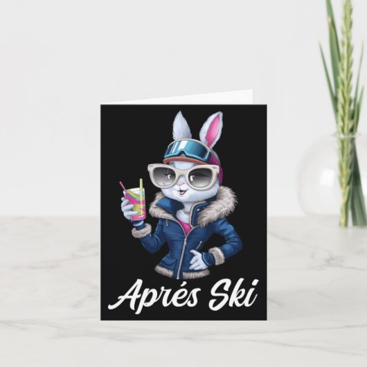 Apres Ski Hat Party Design Ski Bunny Skier Outfit  Kaart (Voorkant)