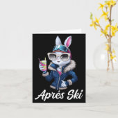 Apres Ski Hat Party Design Ski Bunny Skier Outfit  Kaart (Gele Bloem)