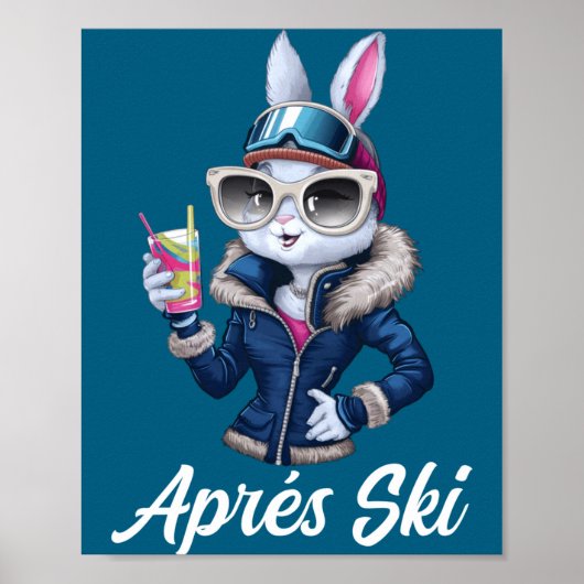 Apres Ski Hat Party Design Ski Bunny Skier Outfit  Poster (Voorkant)