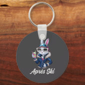 Apres Ski Hat Party Design Ski Bunny Skier Outfit  Sleutelhanger (Voorkant)