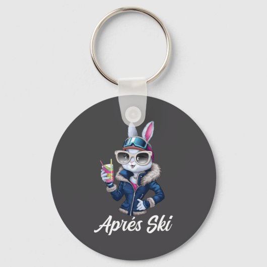 Apres Ski Hoed Feest Design Ski Konijn Skiloper Ou Sleutelhanger (Voorkant)