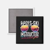 Apres Ski Instructeur Eerste Les Gratis Grappig Sk Magneet (Voorkant / Achterkant)