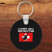 Apres Ski Instructeur Feest Fun Uitrusting Winters Sleutelhanger (Voorkant)