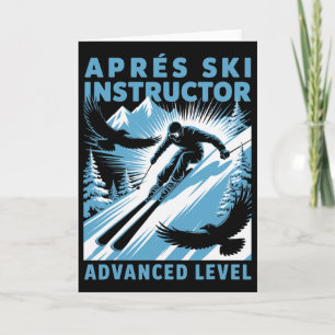 Apres Ski Instructeur Skiën Snowboarden Skiloper A Kaart