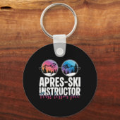 Apres Ski Instructrice Eerste Les Grappige Ski Ski Sleutelhanger (Voorkant)