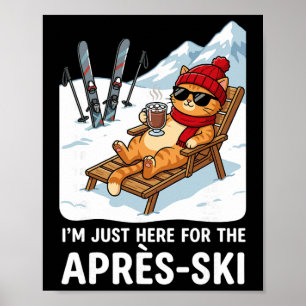 Après-ski Kat Skien Heren Dames Kids Grappig Après Poster
