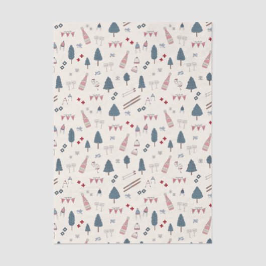 Après Ski Kerstcadeau Roze Champagne Tissuepapier (Voorkant)