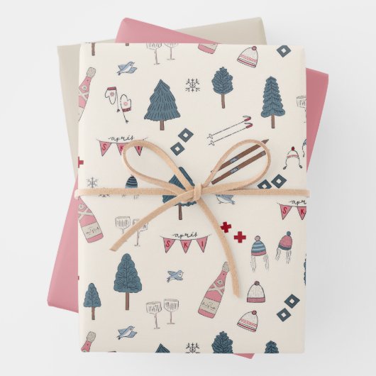 Apres Ski Lover Winter Roze Champagne Inpakpapier Vel (In situ)