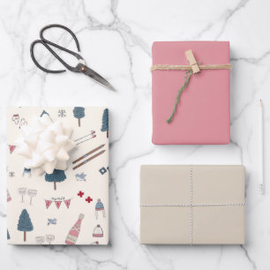 Apres Ski Lover Winter Roze Champagne Inpakpapier Vel