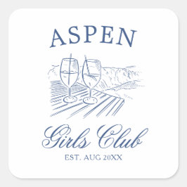 Après Ski Met De Aankomende Bruid Bach Weekend Vierkante Sticker