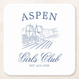 Après Ski Met De Bruid Die Bach Weekend Kartonnen Onderzetters