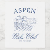 Après Ski Met De Bruid Die Bach Weekend Wijn Etiket (Enkel label)